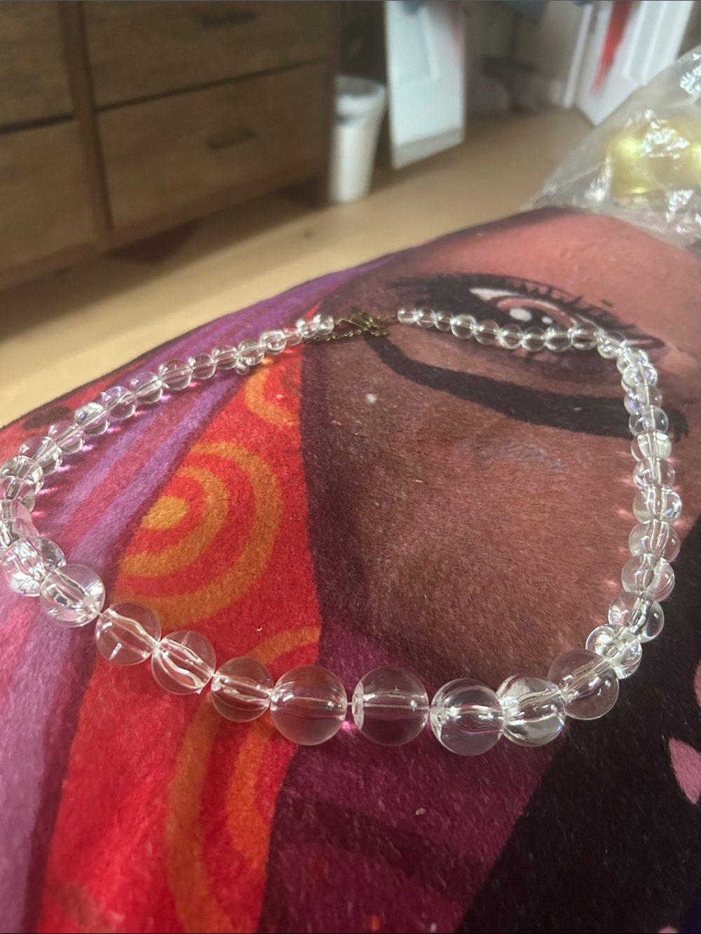 Traci Lynn Clear Bead Crystal Necklace